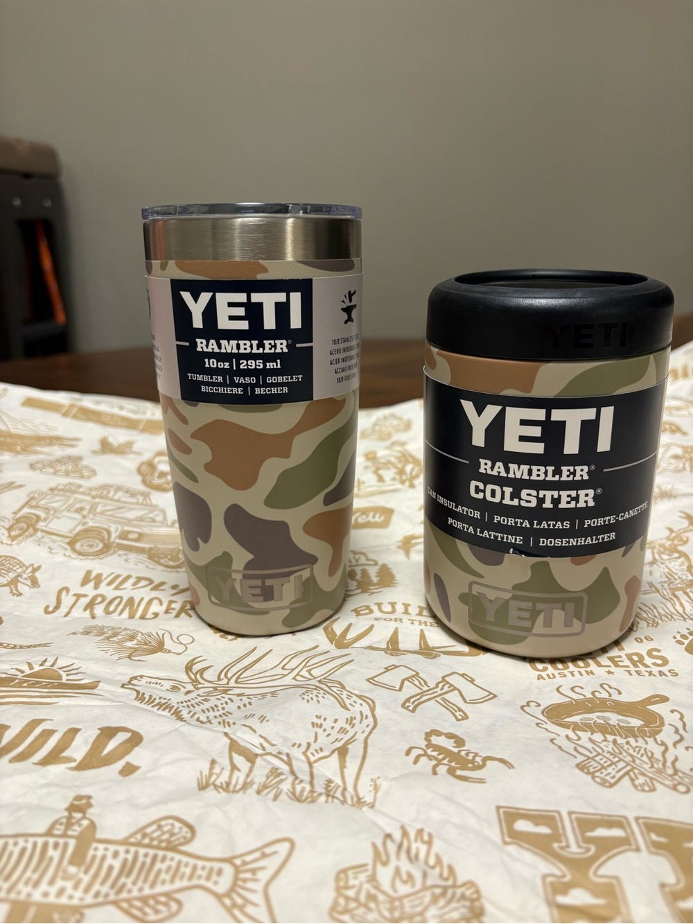 Yeti Rambler Tan Camo